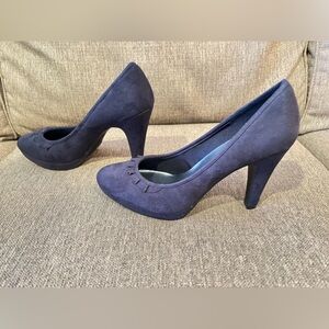 FIONI Dark Blue Suede Women's High Heels